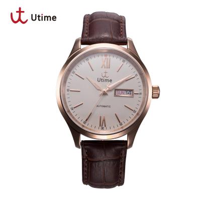 Cina UTIME Brand Luxury Men Watch Top Fashion Mens Stainless Wristwatches Dual Calendar Mechanical Business Watch Relogio Masculino in vendita