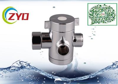 Chine Aiguillage à trois voies de l'eau de finition de Chrome de T-adaptateur de salle de bains de 1/2 Malex1/2Malex1/2Female pour la main de douche, tube de douche, tuyau à vendre