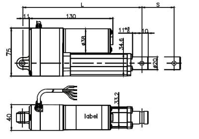 China push/pull mini linear actuator with potentiomter 200mm stroke 500N force 12v or 24v dc, made in China electric actuator for sale