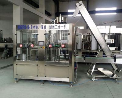 China Beverage A to Z 3 in 1 Automatic Water Distiller PET Bottle Auger Plastic Filling Machine / Plastic Bottles Water Production Line for sale