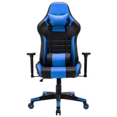 China Blue Leather PU Gamer Chair (Height) High Chair Adjustable Back Executive Gaming Chair for sale