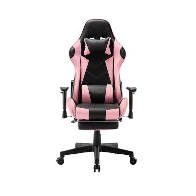 China Adjustable (Height) Racing Style PU Leather Gaming Chair With Retractable Footrest for sale