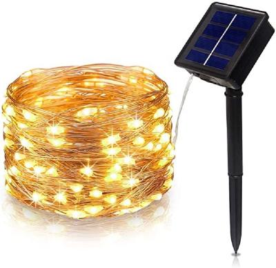 China Solar Powered Water Light Fairy Lights Copper Wire Decoration Outdoor Christmas Lights Waterproof for Garden Yard Camping Patio Tree Party for sale