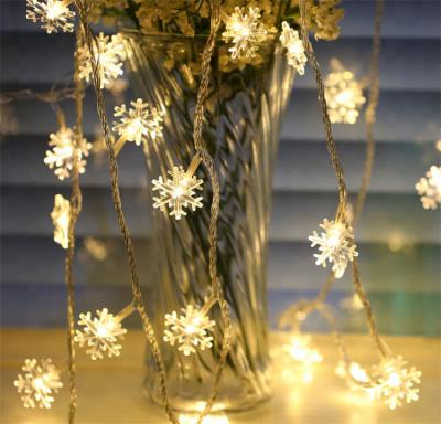 China Cute And High Quality Festival/Christmas/Happy Xmas Decoration/Party Snowflake Battery Operated Fairy Lamp String Light 20LED For Wedding Party Room Decoration for sale