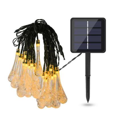 China Raindrop Water Lights Holiday Light For Outdoor Waterproof Garden 50 LED Solar Xmas Yard Porch Camping Decoration 7 Meters 10 60 for sale