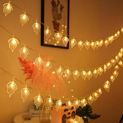 China Holiday 100 LED Light Leaves String Fairy Christmas Holiday Light Indoor Outdoor Decoration Ramadan Tree Birthday Party Thanksgiving for sale