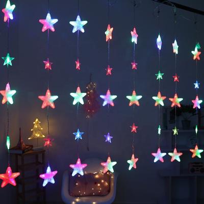 China Holiday Light Eid Mubarak Ramadan Decorations Star Shape Led Curtain Light Christmas Lights Decorative Lights With Factory Price for sale