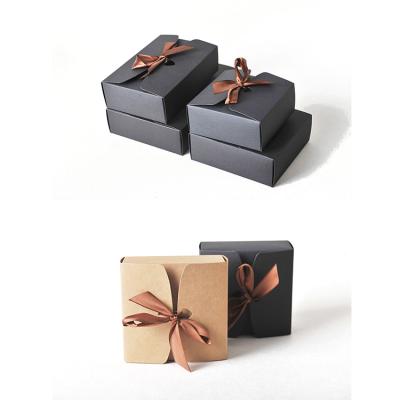 China Heli Four Colors Small Jewelry Disposable Gift Packaging Paper Box With Bow Ribbon for sale