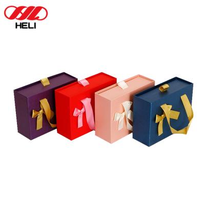 China Recyclable Design Multiple Colors Custom Bow Ribbon Paper Bag For Gift for sale