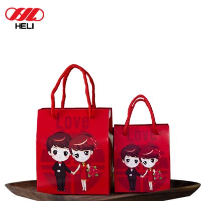 China Disposable China Supplier Wedding Sugar Packaging Red Sweet Christmas Paper Bag For Candy for sale