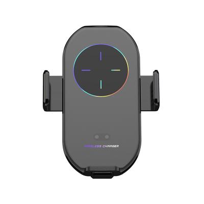 China Wireless Charger Car Holder Phone Mount Charger Auto Clamping Holder for Mobile Phone Infrared Induction QI Car Fast Charging Holder for sale