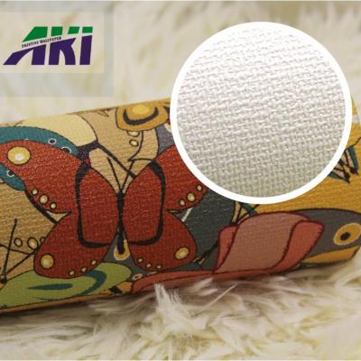 China Hot Sale Modern 240g Mask Printable PVC Vinyl AKI Canvas Texture Wallpaper Mural for sale