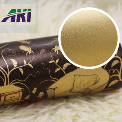 China Modern gold color with sand blast glitter texture wallpaper for sale