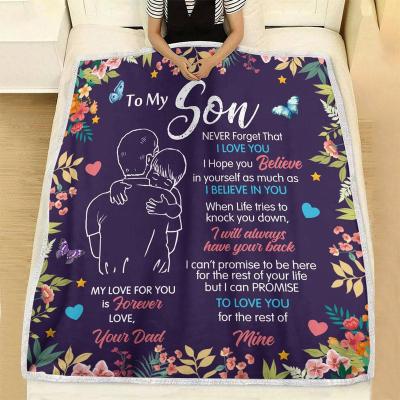 China PORTABLE Plush Fleece Blankets Custom Printing Logo With Names Blanket Custom Baby Sherpa Throw Blanket Bulk for sale