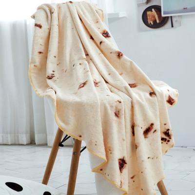 China Custom Mexican Burrito Tortilla Blanket Amazon Beach Food Flannel Sale PORTABLE High Quality Mexican Burritos Tortilla Blanket for sale