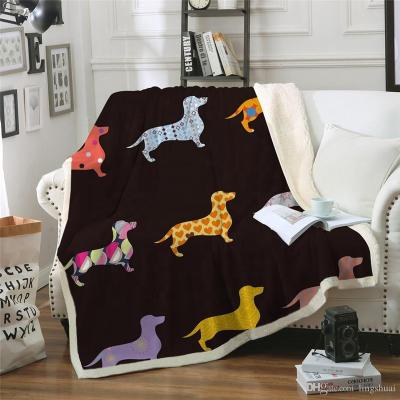 China Custom Anti-Pull Dog Blanket 3D Printed Plush Fleece Throw Warm Light Weight Super Soft Comfortable Animal Customized Blankets for sale