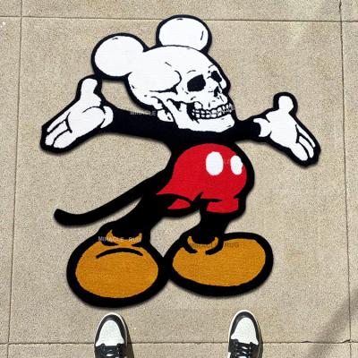 China Brand Logo Die Cut Skull Modern Designer Blankets Non-Slip Shape Wholesale Custom Cool Hand Tufted Rugs for sale