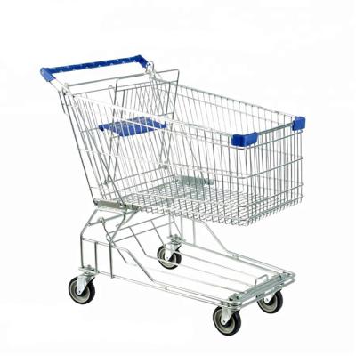 China Unveiling AS Series Metal Wire Supermarket Shopping Trolley Carts With Four Wheels for sale