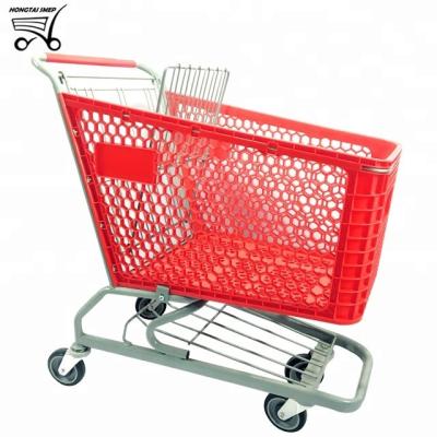 China Wholesale Four Wheel Plastic Unfolding Shopping Trolleys With Seat for sale