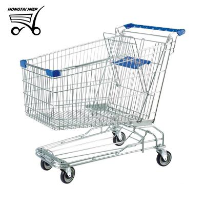 China Asian Food Trolley Wholesale Store Steel Unfolding Metal Shopping Trolley With Chair for sale