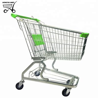 China Unfolding Supermarket Metal Escalator Wheels Shopping Trolley With Child Seat for sale