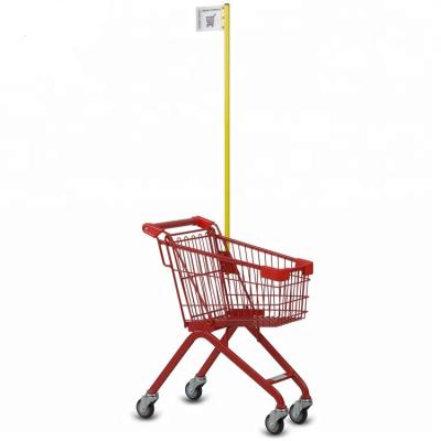 China Unveiling Wire Locker Kids Mini Supermarket Shopping Carts Trolley With Flag for sale