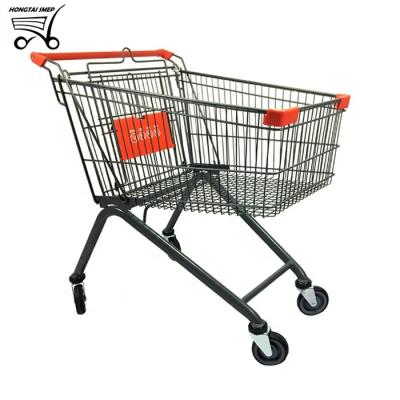 China Unfolding Customized Steel Material Grocery Cart Supermarket Cart for sale