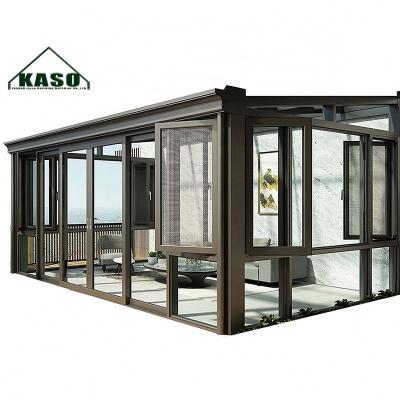 China Water Proof Tempered Glass Winter Greenhouse Aluminum Exit Metal Door Outdoor Glass Living Room French Garden Bedroom for sale