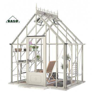 China Easily Assembled Heavy Duty Aluminum Gazebo 10X10 Glass Greenhouse for sale