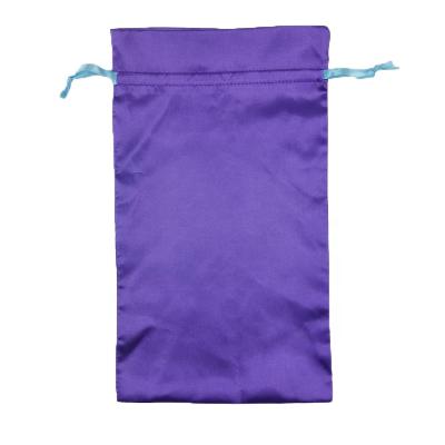 China Recyclable Hair Extension Papers Purple Satin Storage Bag Commodity Packing Bag for sale