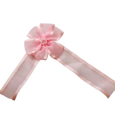 China Double face wholesale elegant pre made satin/organza ribbon package bow for gift box for sale