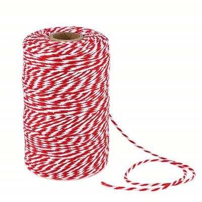 China Sustainable Custom Colorful Cotton Draw Ties Thick Cord Rope For Christmas Gift Wrapping Twine for sale