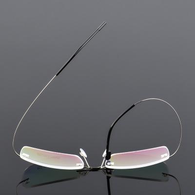 China Hot Selling Rimless Glasses Optical Frames Cheap Price Rimless Glasses Alloy Frames Temple Light Men for sale