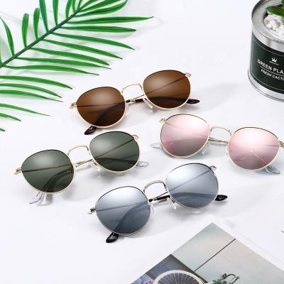 China 2021 Hot Selling Metal Frame New Fashion Sun Glasses Branded Sunglasses Round Polarized Glasses Eyes Unisex for sale