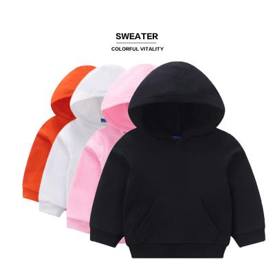 China High quality unisex 100% polyester/cotton spring cotton children's baby hoodie logo customization and autumn children's solid color hoodie for sale