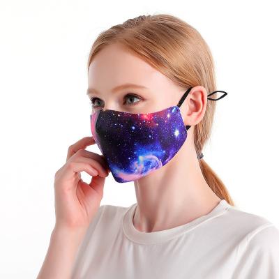 China Custom Adjustable Earloop Polyester Sky Star Fashiom Fashion Party Reusable Facemask for sale