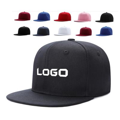 China wholesale nice hat 6-Panel quality metal sports caps custom hip hop hat simple flat brim logo snapback baseball cap for sale