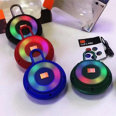 China Amazon Wireless Hot Selling Colorful Lights Radio Sports Small Waterproof Speaker TF LED Working Portable Speaker for sale