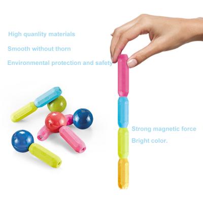 China DIY TOY Amazon Hot Selling 84Pcs Magnetic Sticks Building Blocks Educational Toy Educational Magnet Magnet Toys For Children for sale