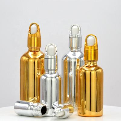 China Personal Care Flower Basket Glass Dropper Wholesale Personalized Gold Bottle for sale