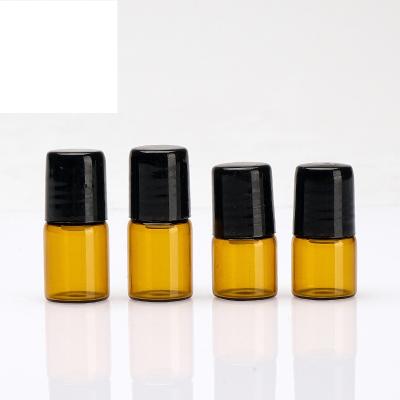 China Personal Care Bottle Glass Perfume Bottle 1ml 2ml Essential Oil Bestselling Brown Rolling Bottle for sale