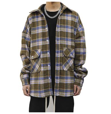 China OEM Anti-Shrink Custom Plus Size Checked Shirt Mens Good Quality Flannel Plaid Shirt for sale