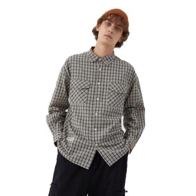 China Anti-pilling hot selling canvas fabrics for plaid shirt shirts long sleeve shirt men's plaid shirt for sale