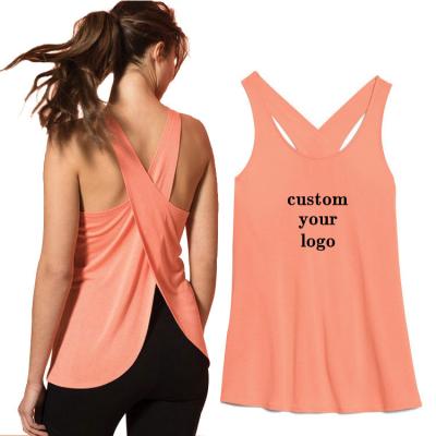 China Breathable Custom Made High Quality Women Invest Gym Wear Embroidered Logo Women Tank Tops for sale