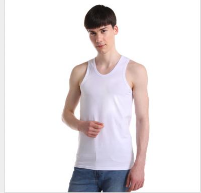 China OEM Logo Custom Fitness Stretchy Gym Tank Tops High Quality Quick Dry Mens 100% Polyester QUICK DRY Cotton Solid Color Vest for sale