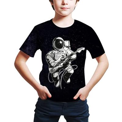 China New Design Summer Astronaut Boy's Breathable T Shirts 100% Polyester Casual T Shirt For Kids Sublimation for sale