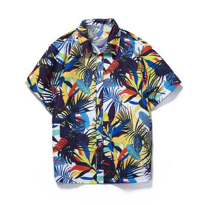 China 2022 New Design Smmer Anti-Pilling Sleeve Beach Men's Shirt New Design Oversized Hawaiian Print Shirt Short Shirt Men for sale