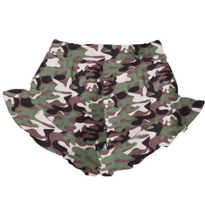 China Breathable Kids Shorts Army Camouflage Camouflage Ruffles Kids Summer Fashion Abbreviations for sale