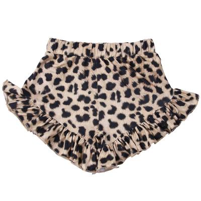 China Wholesale Breathable Baby Shorts Kids Leopard Print Ruffle Shorts for sale