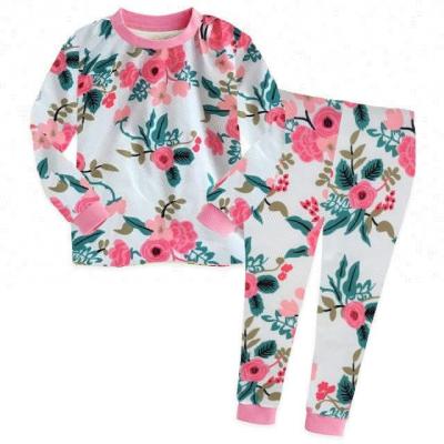 China Wholesale Summer Fall Girls Kids Long Sleeve Babies Floral Cotton Sleepsuit for sale